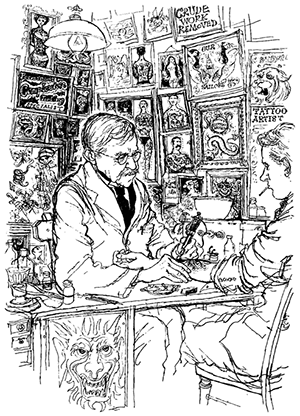 george burchett by ronald searle george burchett by ronald searle