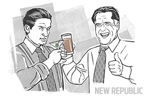 Romney and Gekko by Zina Saunders