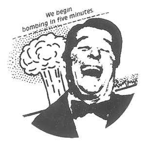 We begin bombing in five minutes We begin bombing in five minutes